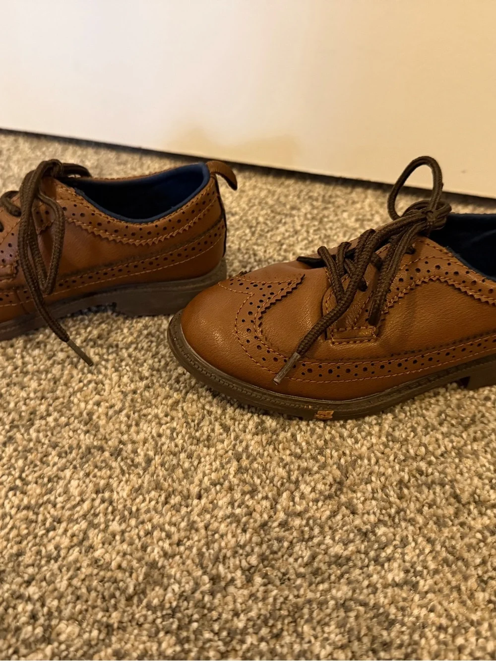 Carters Toddler Boys Brown Wingtip Lace-Up Shoes